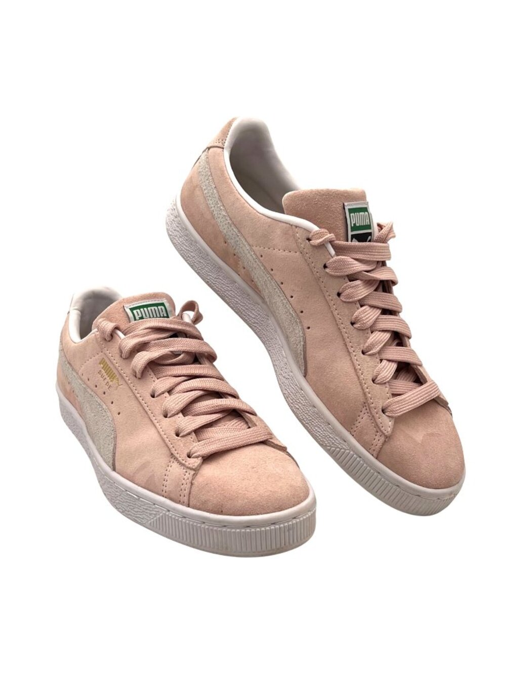 Puma Suede Classic Sneakers Womens Size 9 US Pink White Retro Style Casual Shoes